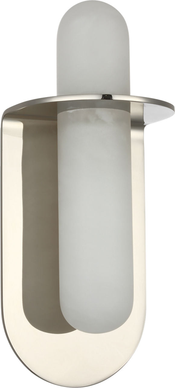 Fosse 11" Invertable Offset Oval Sconce | Polished Nickel | Alabaster