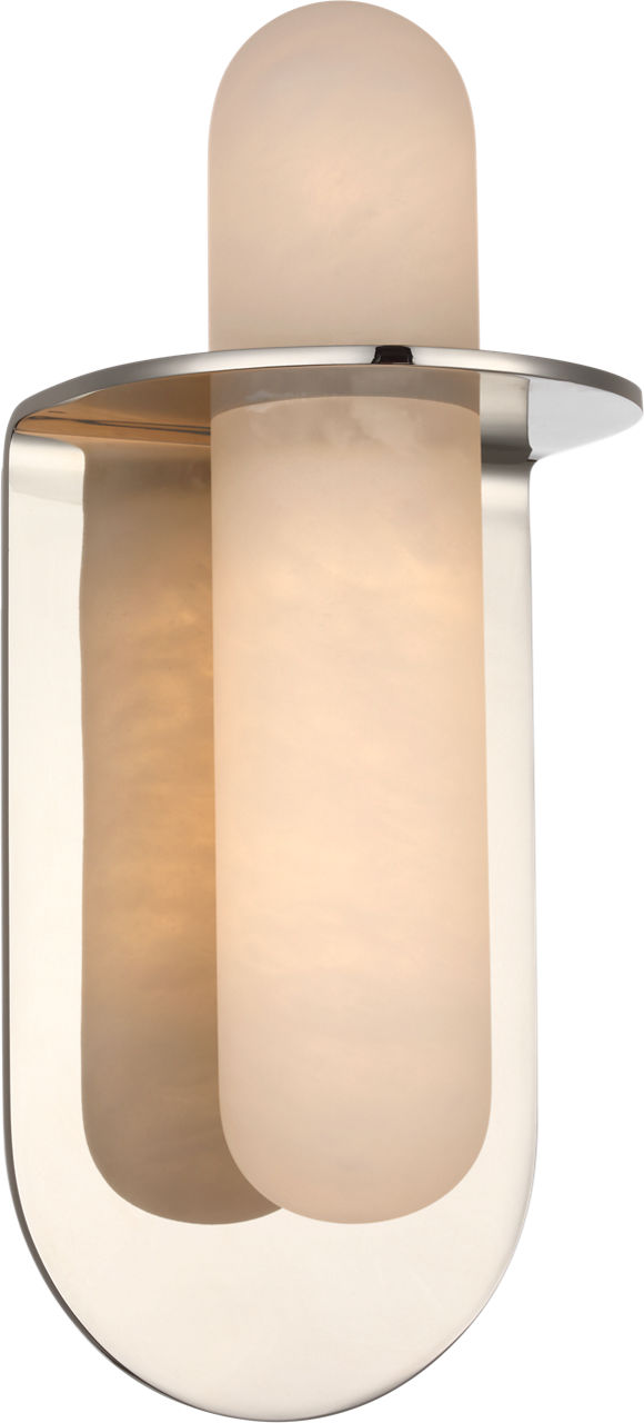 Fosse 11" Invertable Offset Oval Sconce | Polished Nickel | Alabaster
