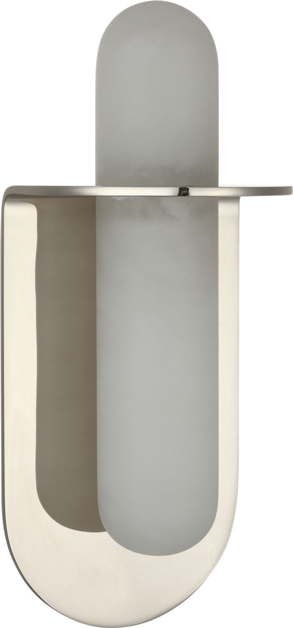 Fosse 11" Invertable Offset Oval Sconce | Polished Nickel | Alabaster