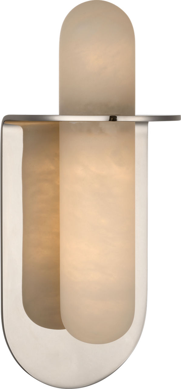 Fosse 11" Invertable Offset Oval Sconce | Polished Nickel | Alabaster