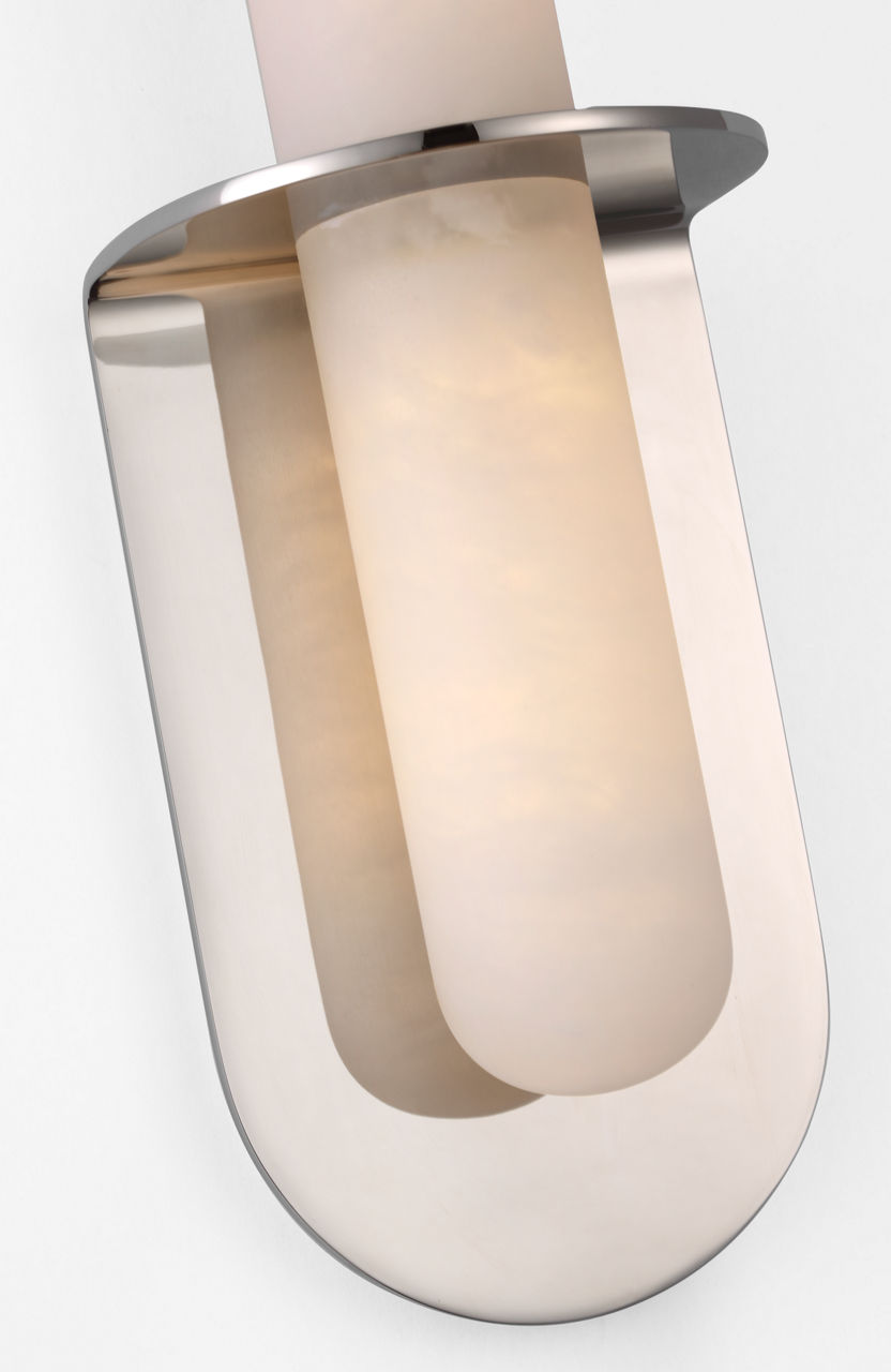 Fosse 11" Invertable Offset Oval Sconce | Polished Nickel | Alabaster