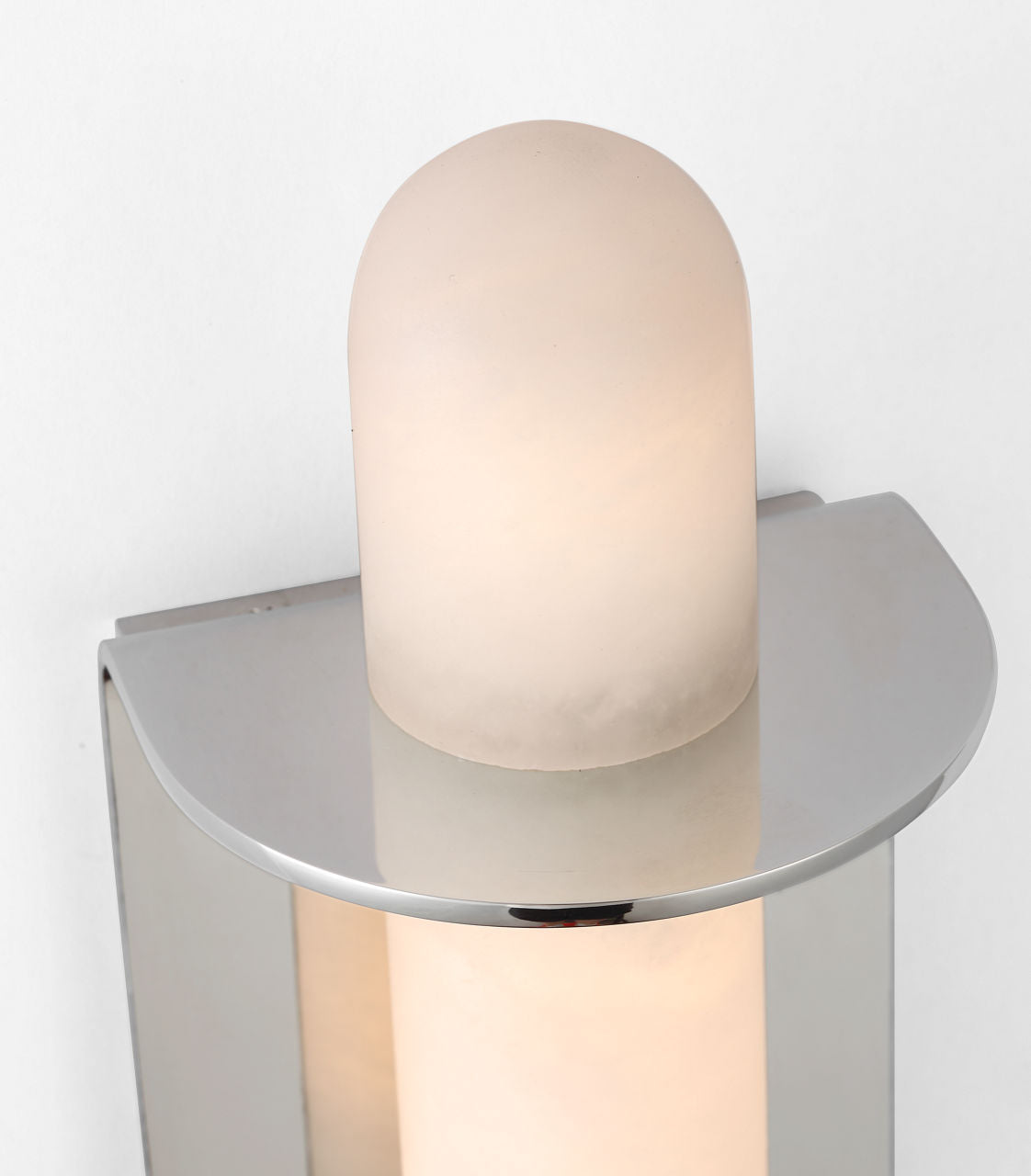 Fosse 11" Invertable Offset Oval Sconce | Polished Nickel | Alabaster