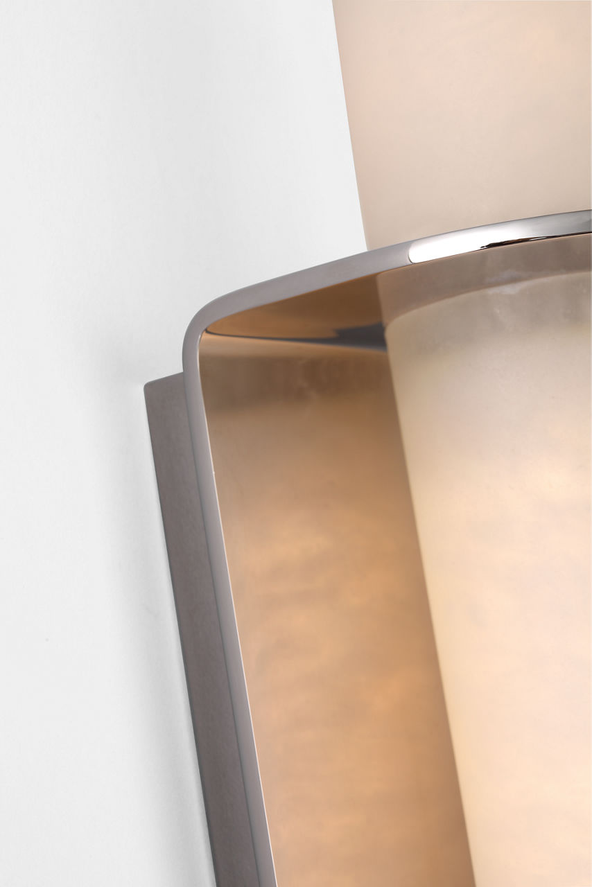 Fosse 11" Invertable Offset Oval Sconce | Polished Nickel | Alabaster