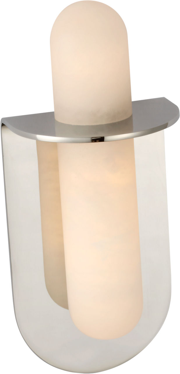 Fosse 11" Invertable Offset Oval Sconce | Polished Nickel | Alabaster