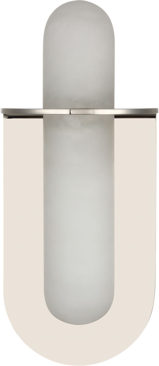 Fosse 11" Invertable Offset Oval Sconce | Polished Nickel | Alabaster
