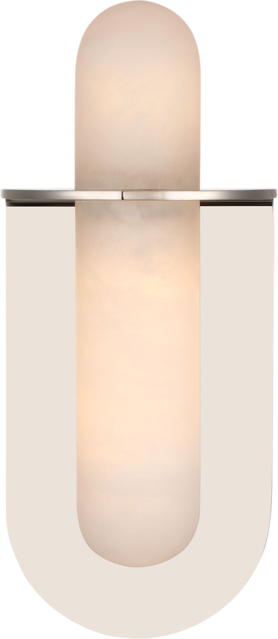 Fosse 11" Invertable Offset Oval Sconce | Polished Nickel | Alabaster