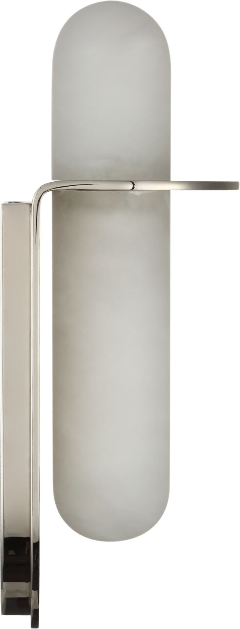 Fosse 11" Invertable Offset Oval Sconce | Polished Nickel | Alabaster