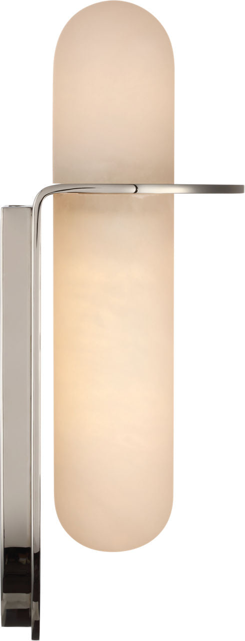 Fosse 11" Invertable Offset Oval Sconce | Polished Nickel | Alabaster