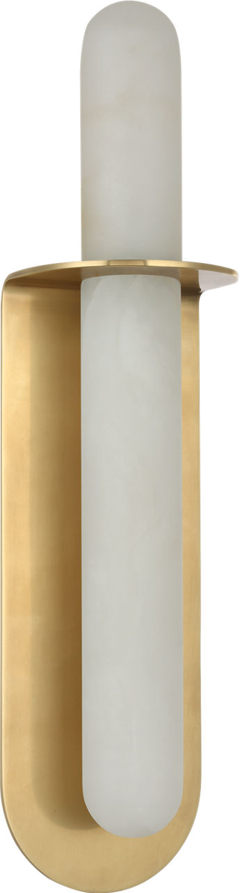Fosse 18" Invertable Offset Oval Sconce | Antique-Burnished Brass | Alabaster