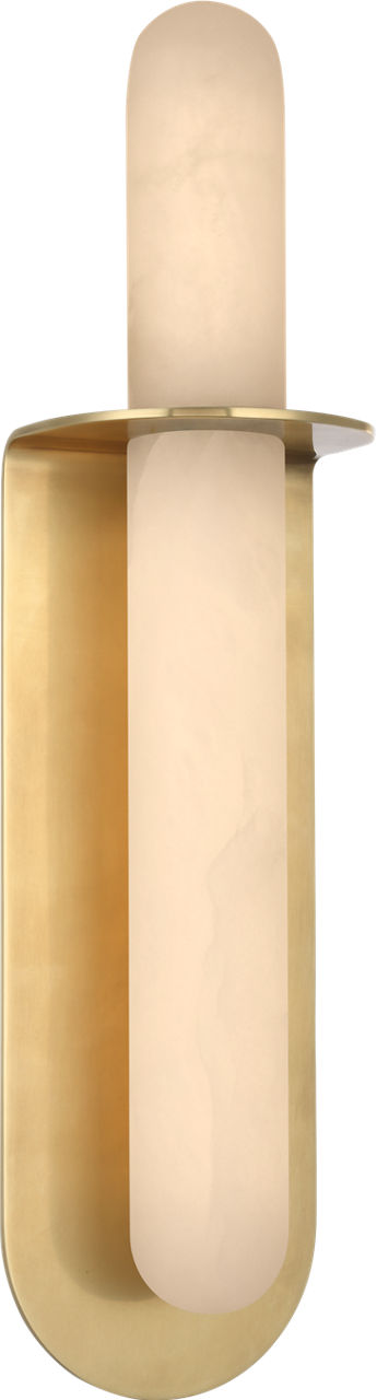 Fosse 18" Invertable Offset Oval Sconce | Antique-Burnished Brass | Alabaster