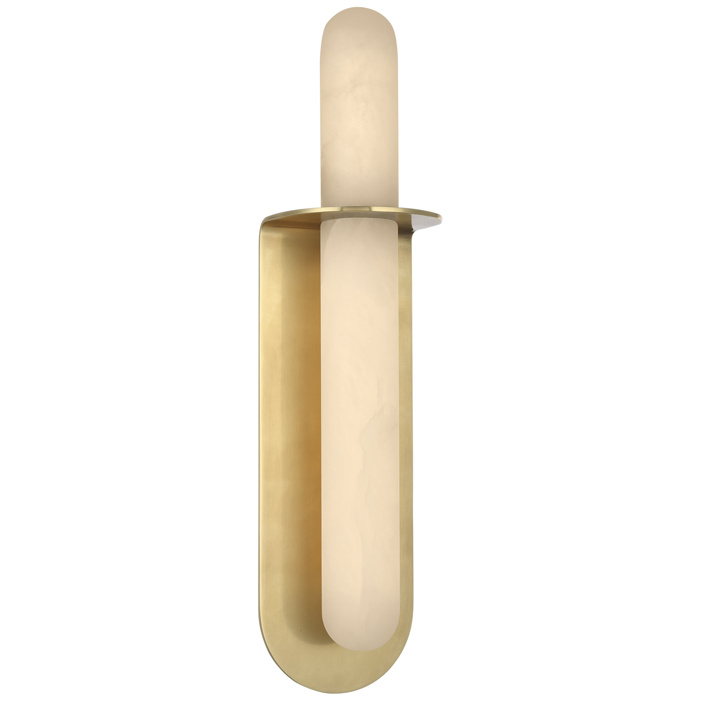 Fosse 18" Invertable Offset Oval Sconce | Antique-Burnished Brass | Alabaster