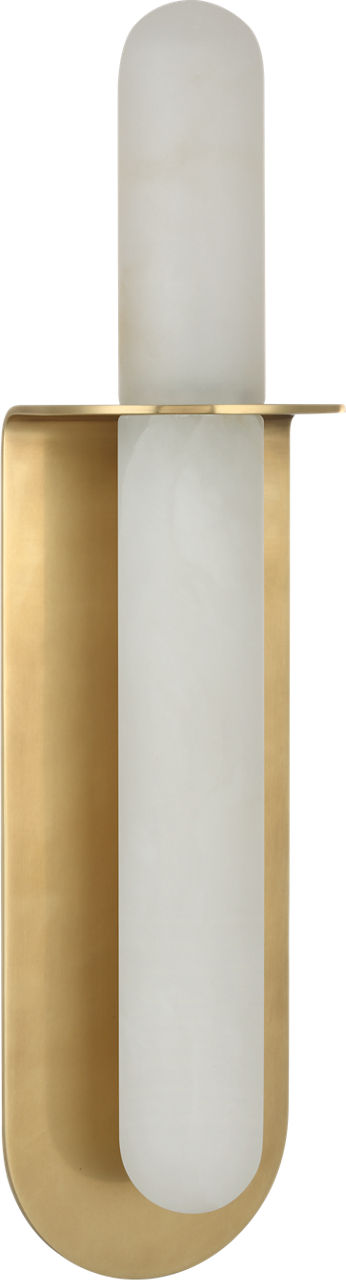 Fosse 18" Invertable Offset Oval Sconce | Antique-Burnished Brass | Alabaster