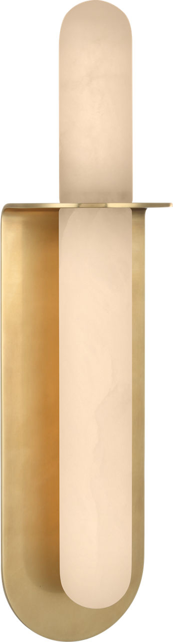 Fosse 18" Invertable Offset Oval Sconce | Antique-Burnished Brass | Alabaster