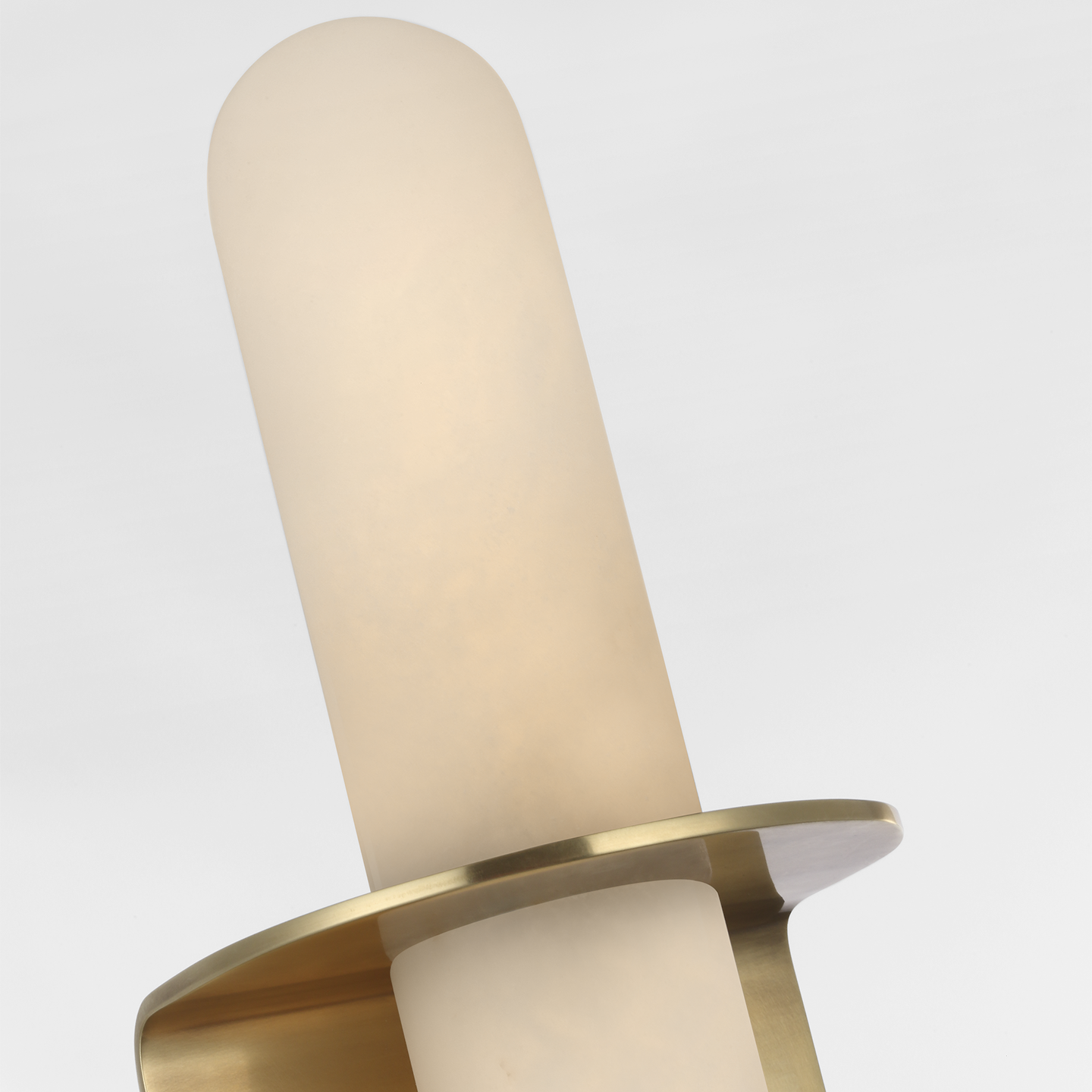 Fosse 18" Invertable Offset Oval Sconce | Antique-Burnished Brass | Alabaster