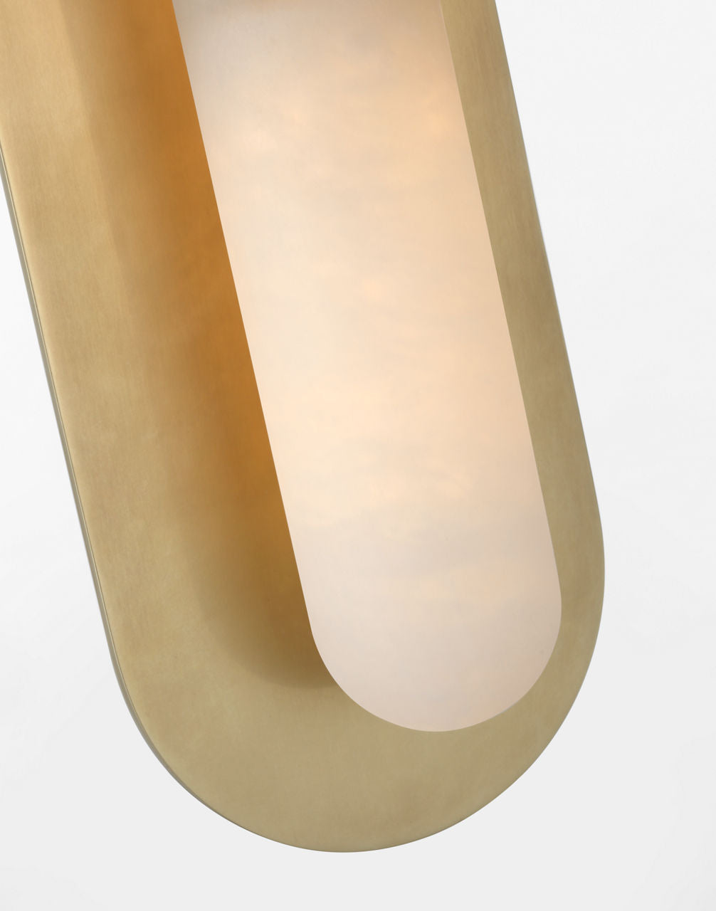 Fosse 18" Invertable Offset Oval Sconce | Antique-Burnished Brass | Alabaster