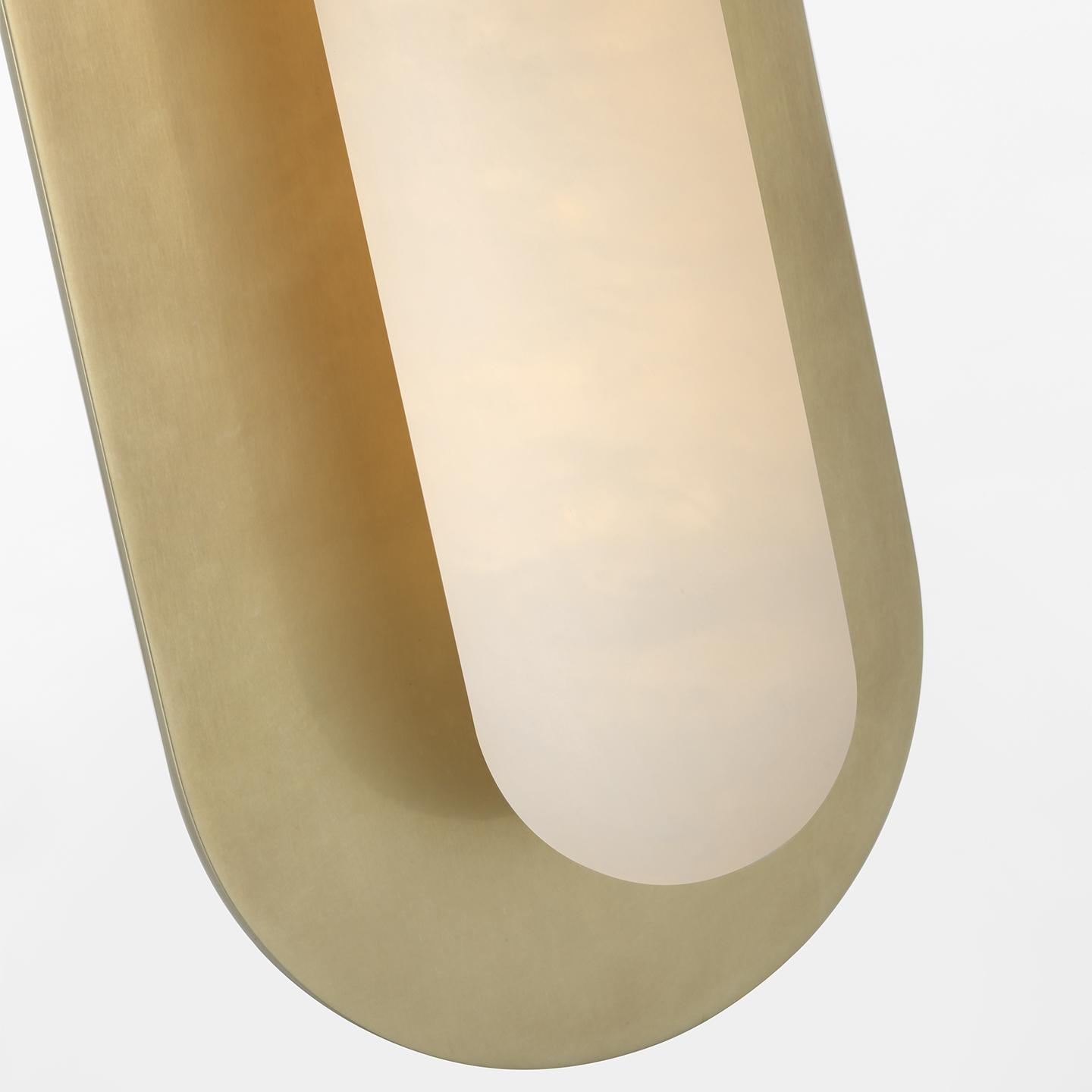 Fosse 18" Invertable Offset Oval Sconce | Antique-Burnished Brass | Alabaster
