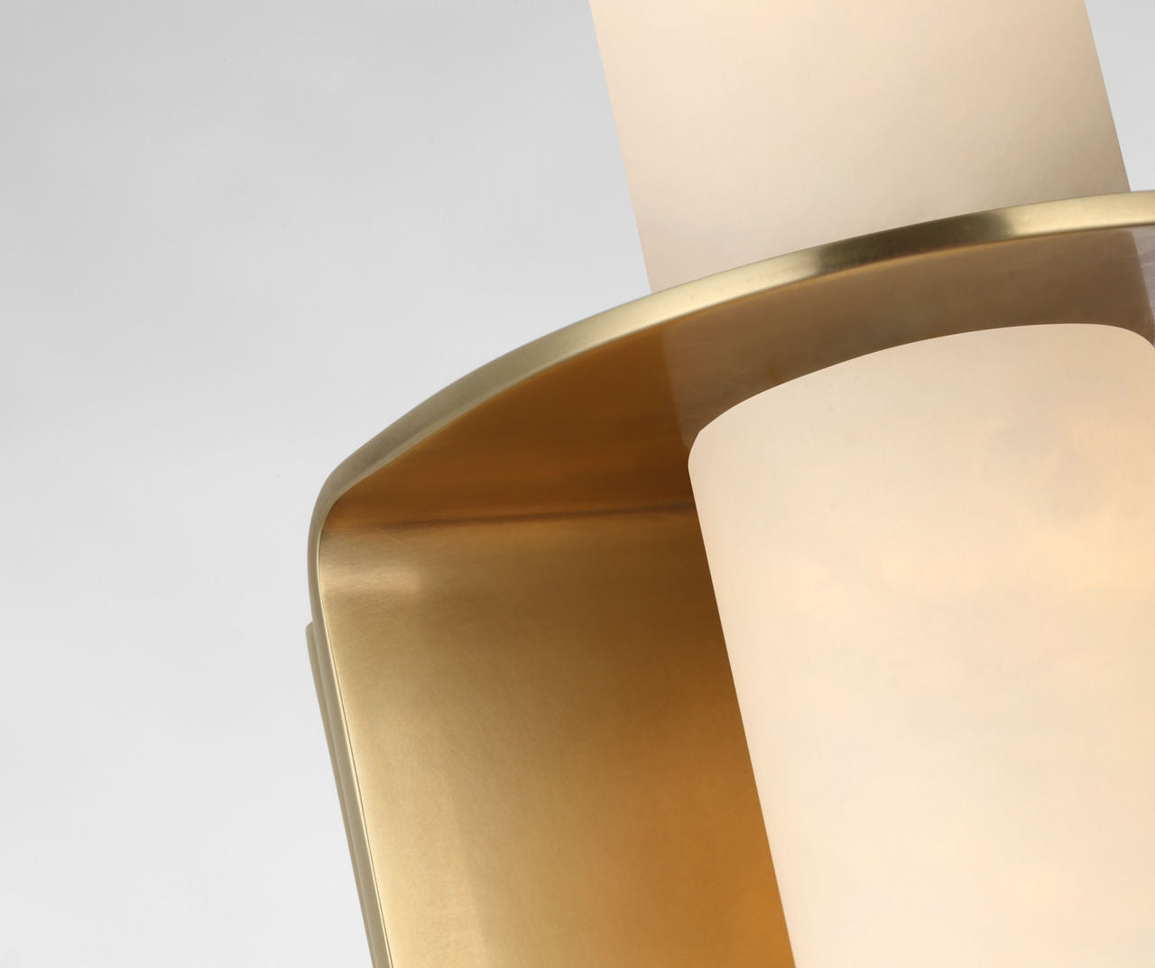 Fosse 18" Invertable Offset Oval Sconce | Antique-Burnished Brass | Alabaster