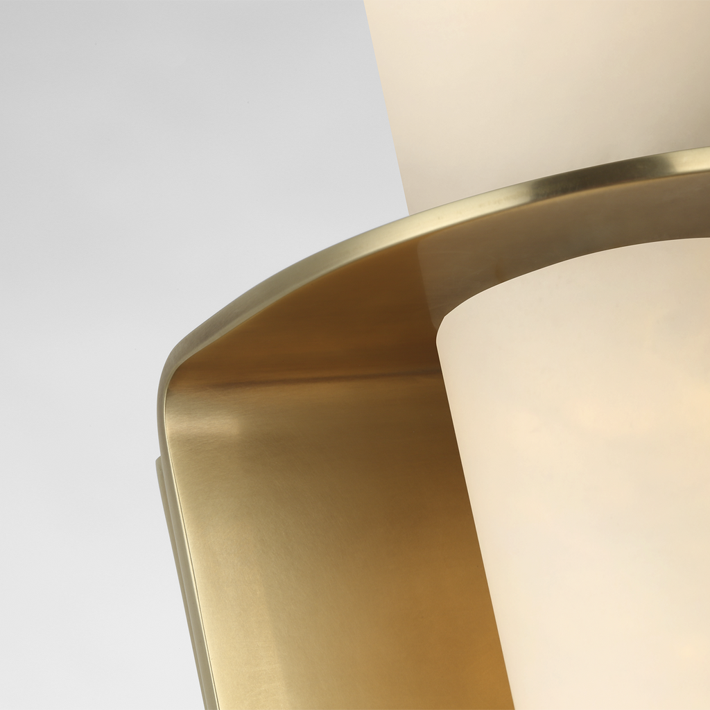 Fosse 18" Invertable Offset Oval Sconce | Antique-Burnished Brass | Alabaster