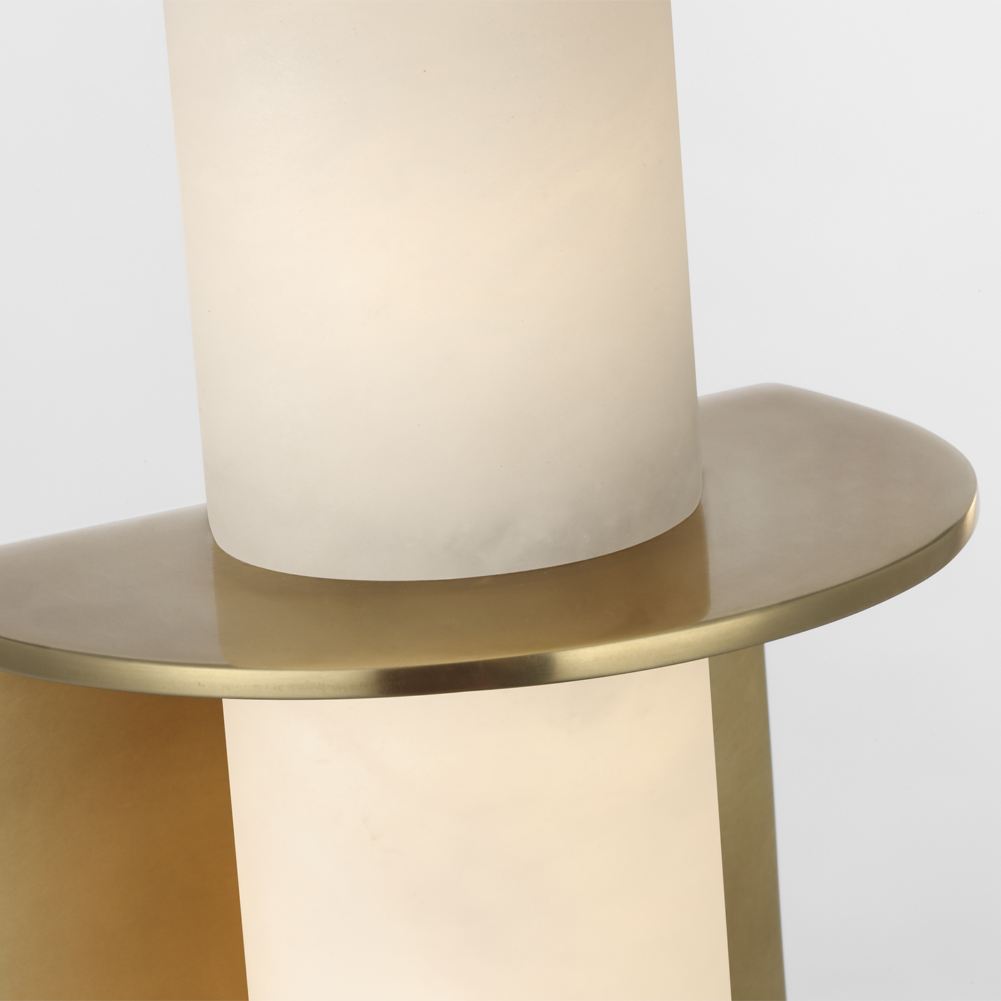 Fosse 18" Invertable Offset Oval Sconce | Antique-Burnished Brass | Alabaster