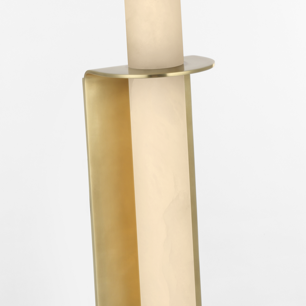 Fosse 18" Invertable Offset Oval Sconce | Antique-Burnished Brass | Alabaster