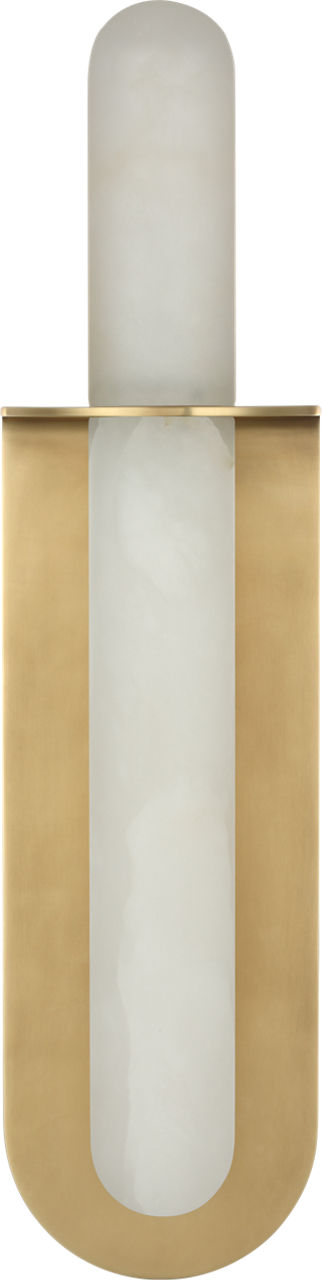 Fosse 18" Invertable Offset Oval Sconce | Antique-Burnished Brass | Alabaster