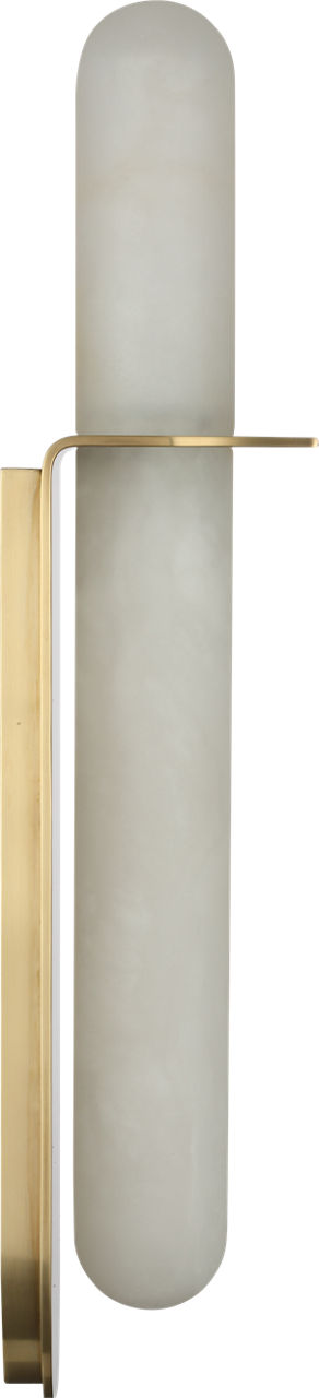 Fosse 18" Invertable Offset Oval Sconce | Antique-Burnished Brass | Alabaster