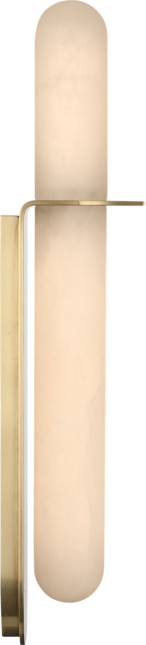Fosse 18" Invertable Offset Oval Sconce | Antique-Burnished Brass | Alabaster