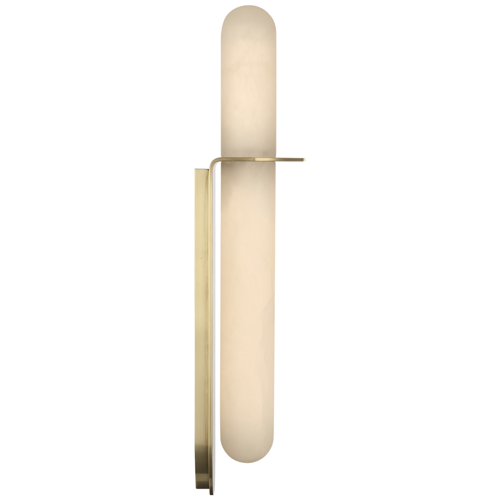 Fosse 18" Invertable Offset Oval Sconce | Antique-Burnished Brass | Alabaster