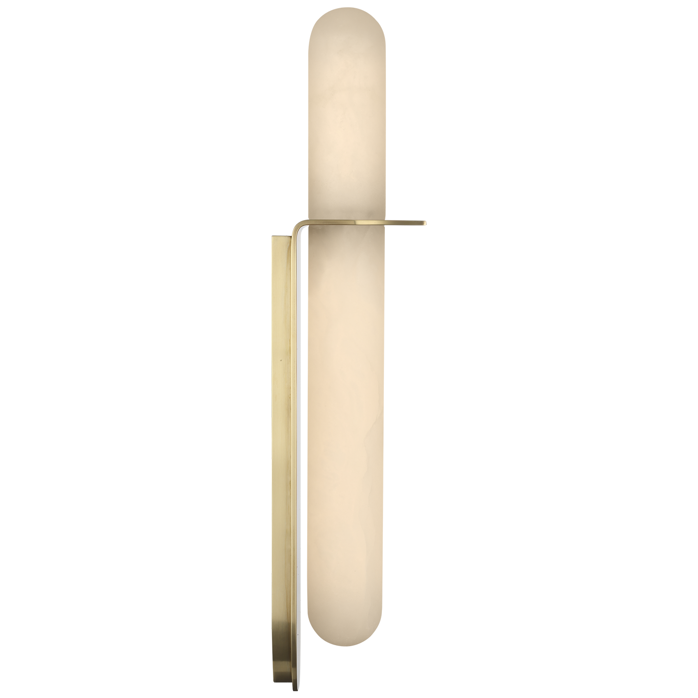 Fosse 18" Invertable Offset Oval Sconce | Antique-Burnished Brass | Alabaster