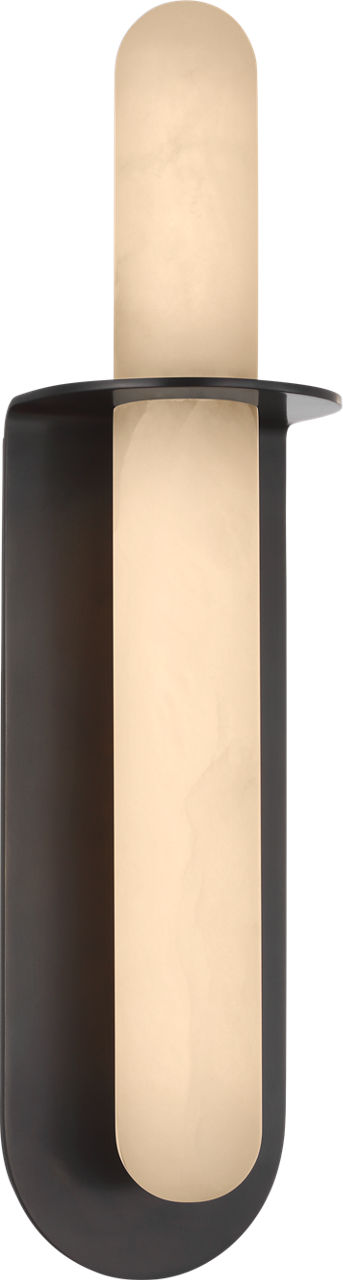 Fosse 18" Invertable Offset Oval Sconce | Bronze | Alabaster