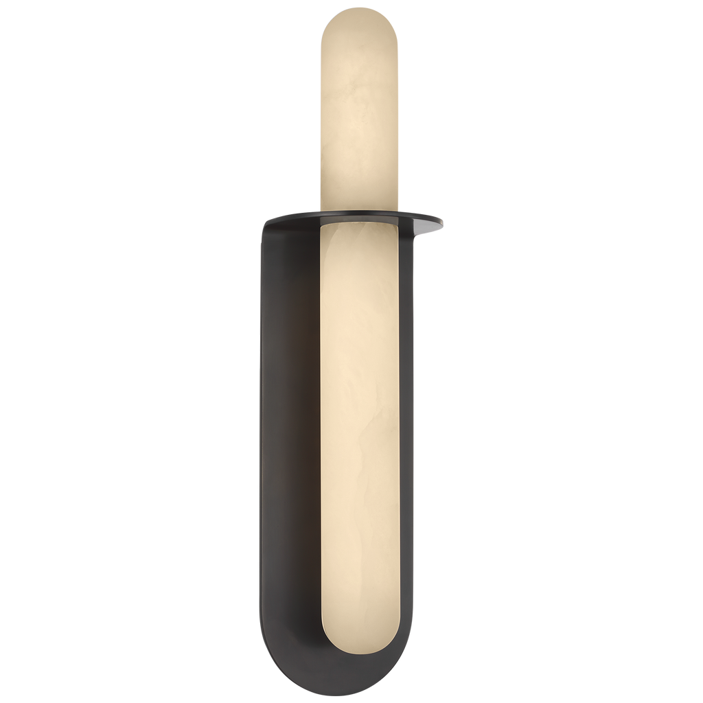 Fosse 18" Invertable Offset Oval Sconce | Bronze | Alabaster