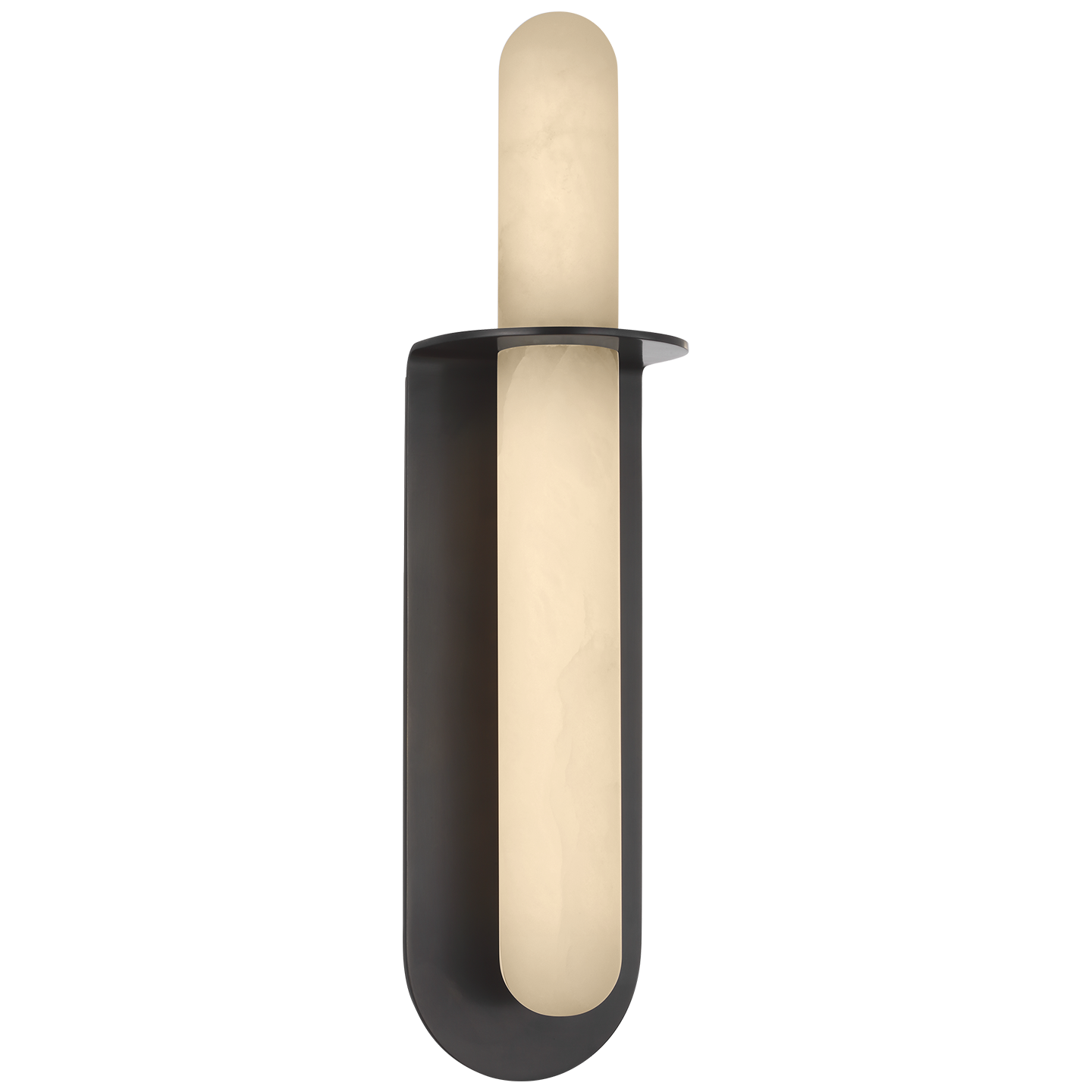 Fosse 18" Invertable Offset Oval Sconce | Bronze | Alabaster