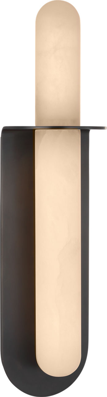 Fosse 18" Invertable Offset Oval Sconce | Bronze | Alabaster
