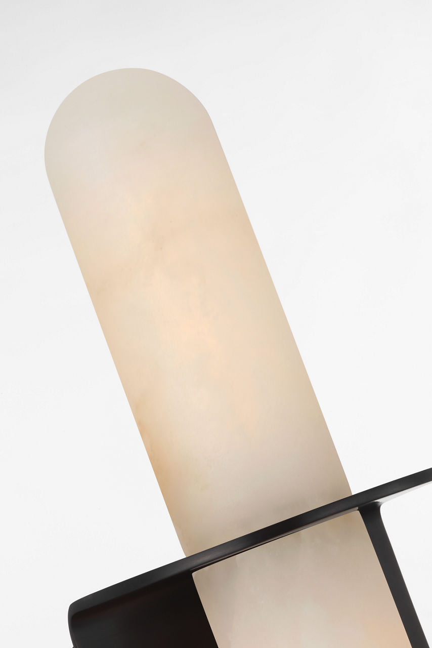 Fosse 18" Invertable Offset Oval Sconce | Bronze | Alabaster
