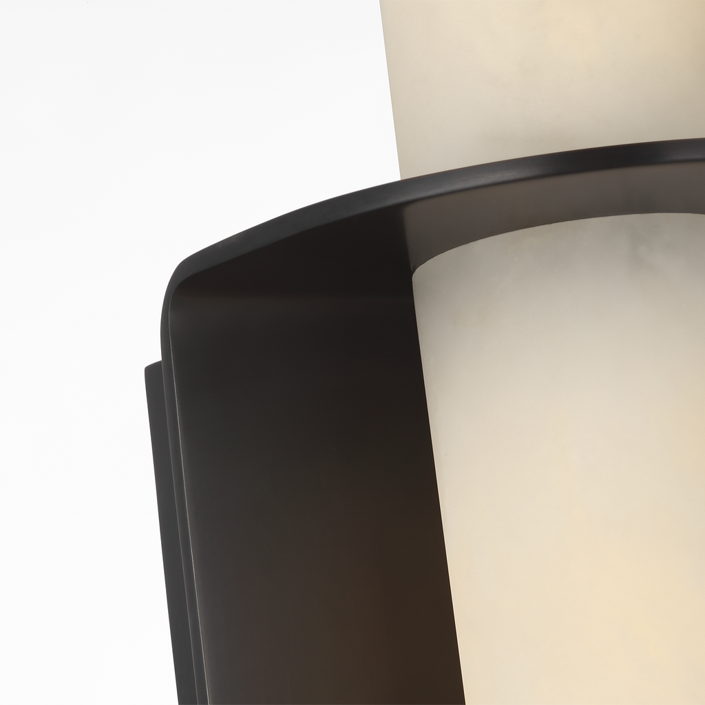 Fosse 18" Invertable Offset Oval Sconce | Bronze | Alabaster