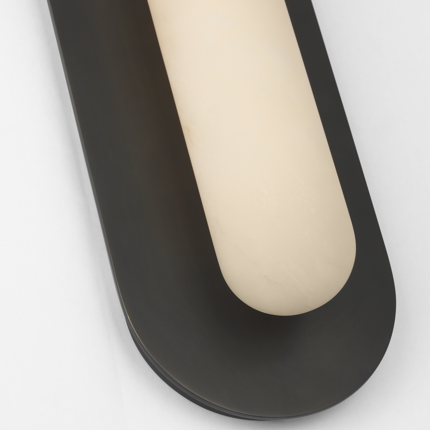 Fosse 18" Invertable Offset Oval Sconce | Bronze | Alabaster