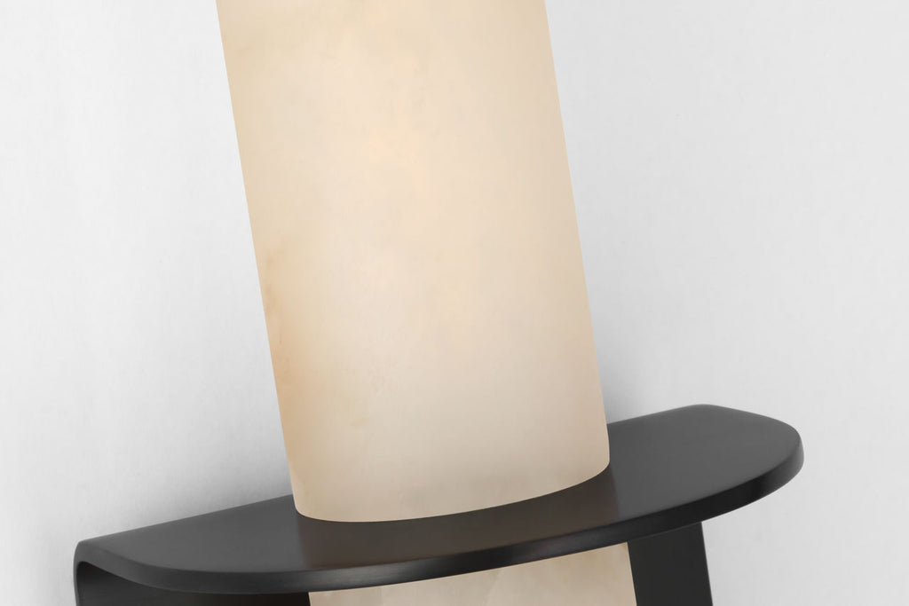 Fosse 18" Invertable Offset Oval Sconce | Bronze | Alabaster