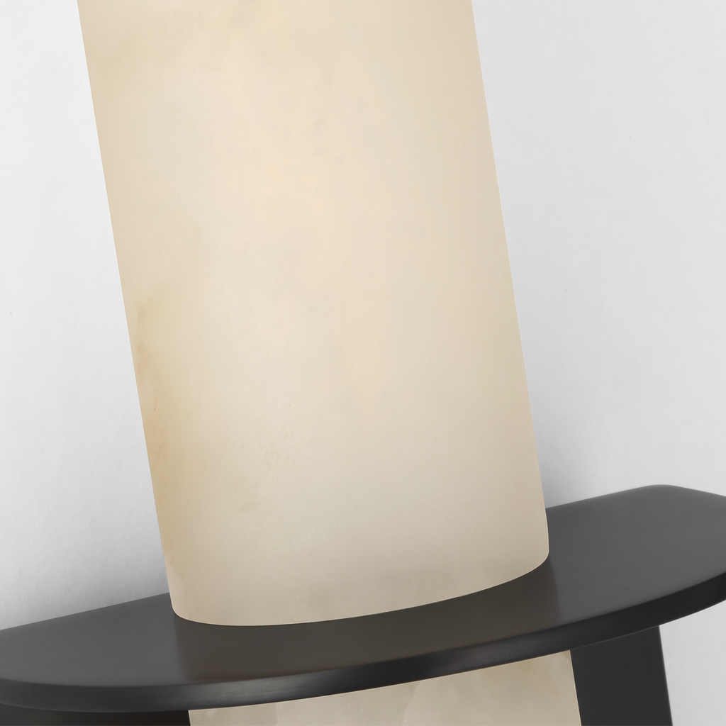 Fosse 18" Invertable Offset Oval Sconce | Bronze | Alabaster