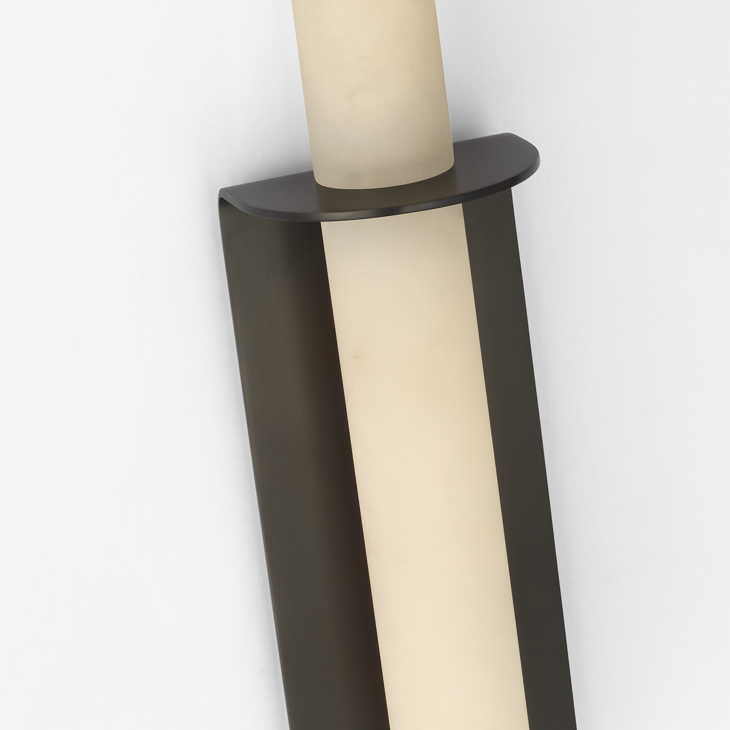 Fosse 18" Invertable Offset Oval Sconce | Bronze | Alabaster