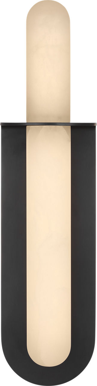 Fosse 18" Invertable Offset Oval Sconce | Bronze | Alabaster