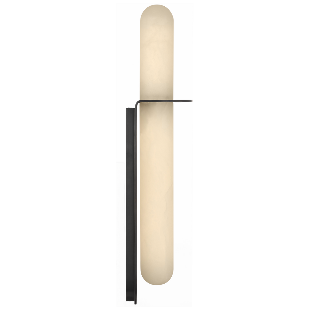 Fosse 18" Invertable Offset Oval Sconce | Bronze | Alabaster