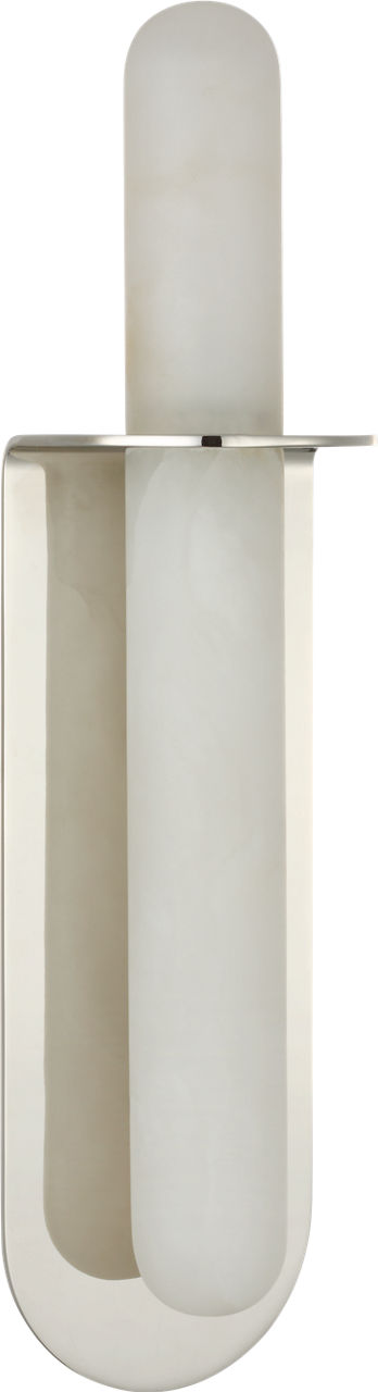 Fosse 18" Invertable Offset Oval Sconce | Polished Nickel | Alabaster