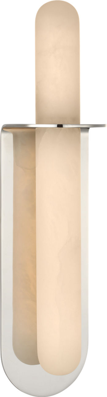 Fosse 18" Invertable Offset Oval Sconce | Polished Nickel | Alabaster
