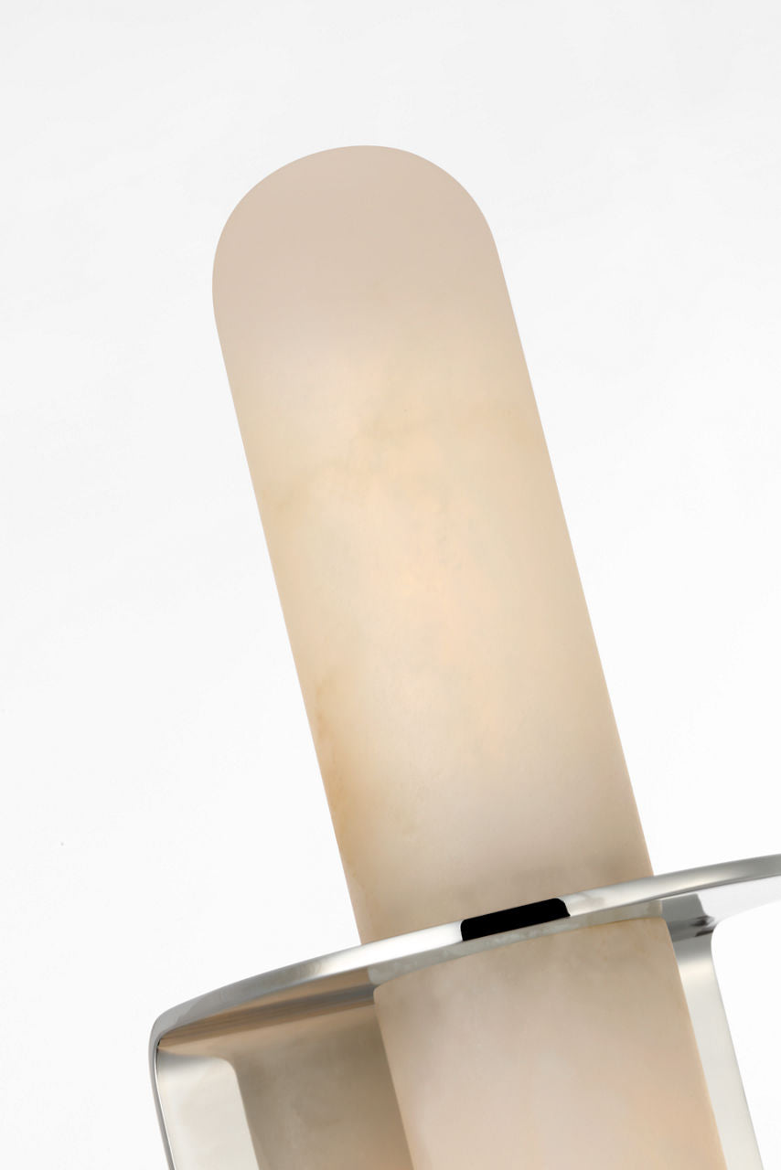 Fosse 18" Invertable Offset Oval Sconce | Polished Nickel | Alabaster