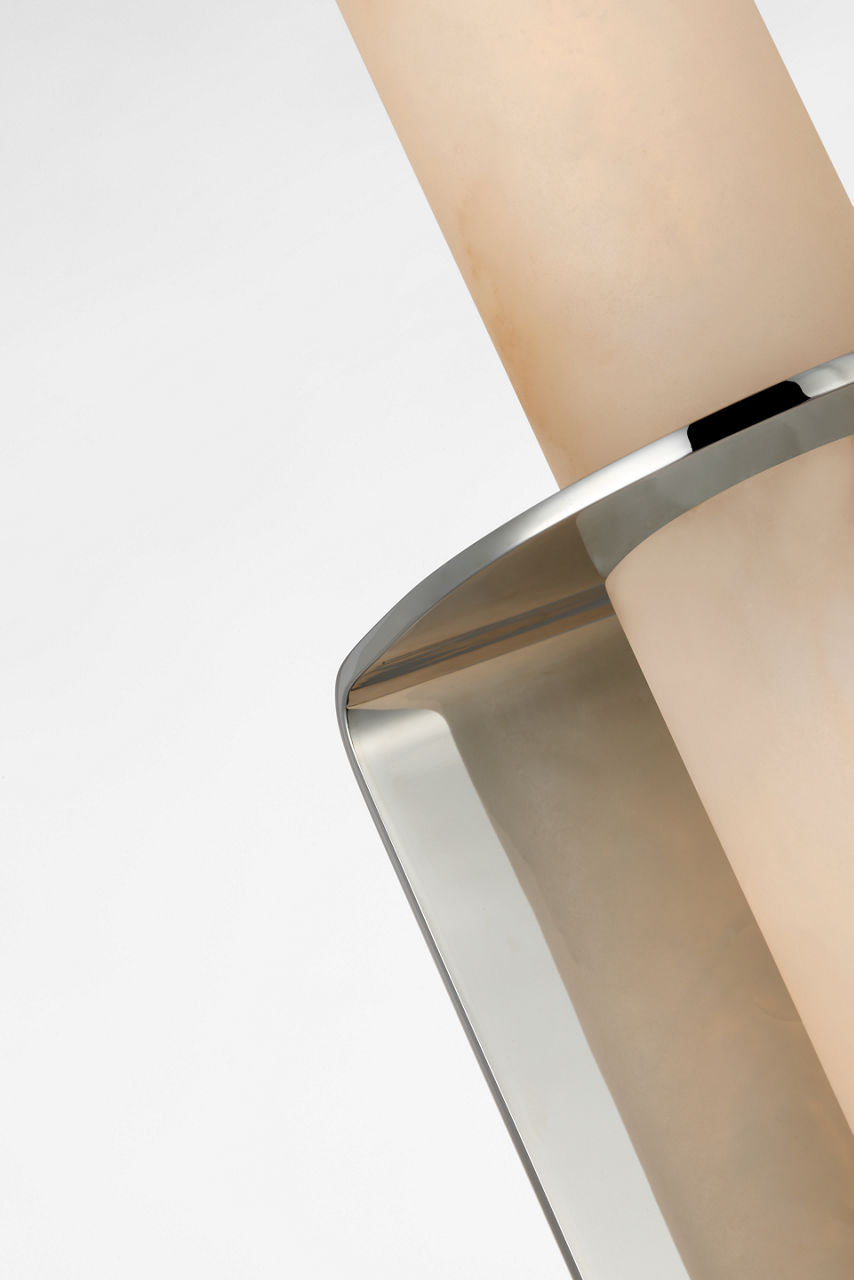 Fosse 18" Invertable Offset Oval Sconce | Polished Nickel | Alabaster