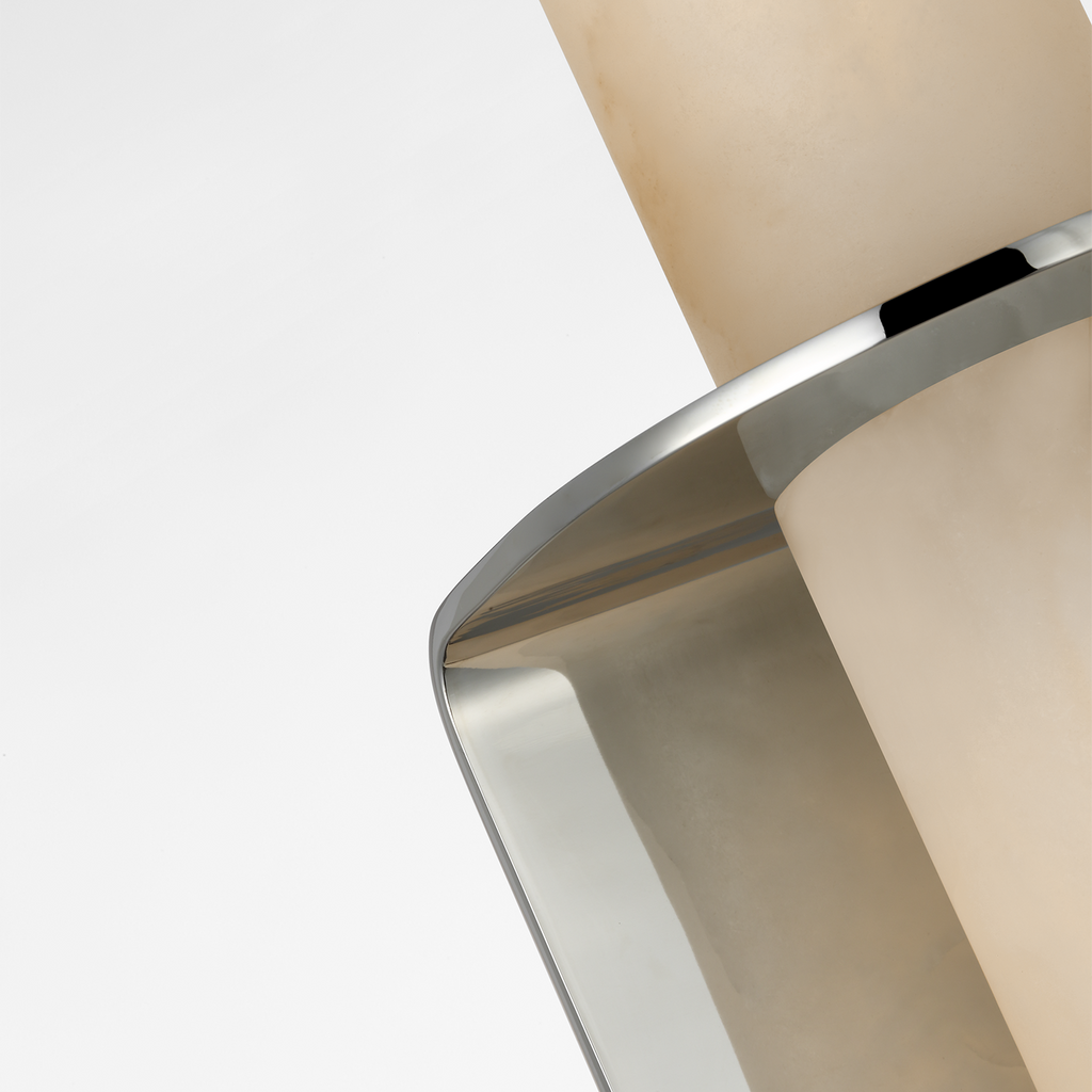 Fosse 18" Invertable Offset Oval Sconce | Polished Nickel | Alabaster