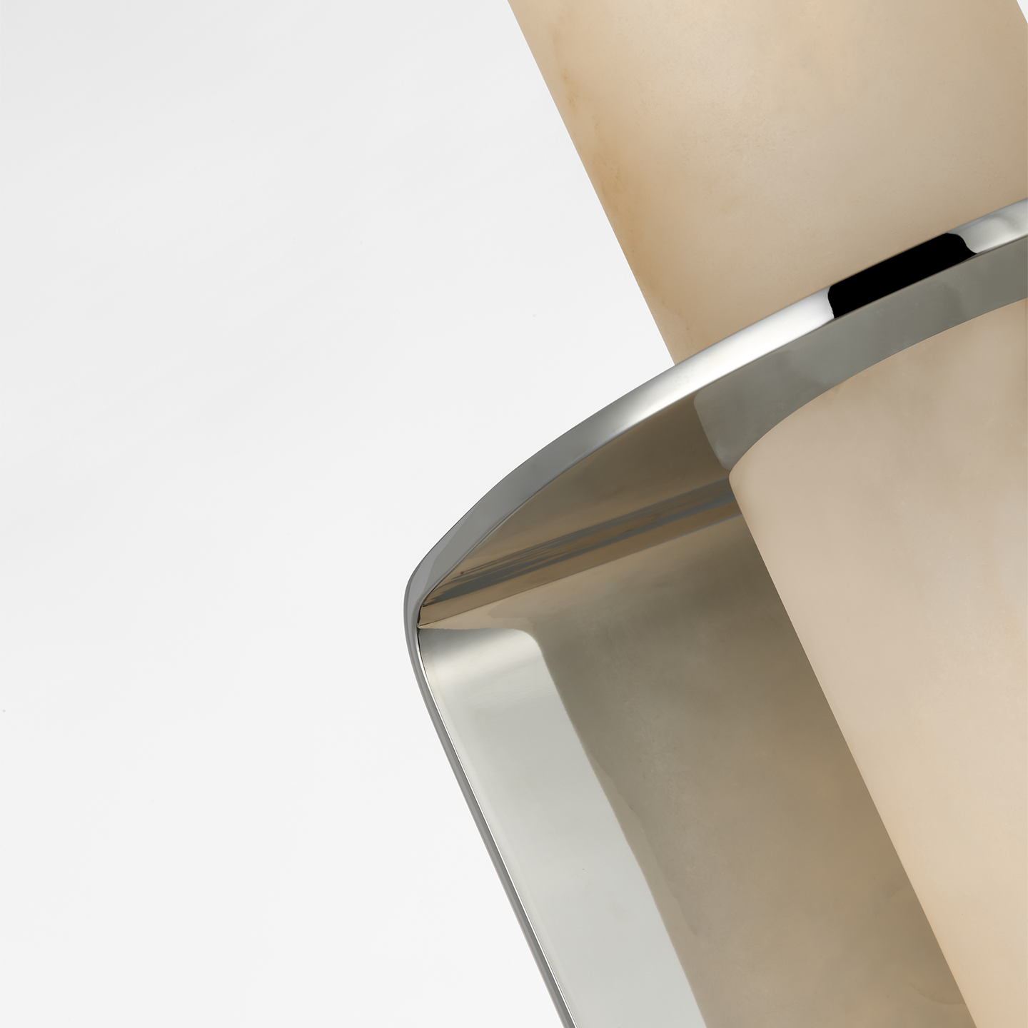 Fosse 18" Invertable Offset Oval Sconce | Polished Nickel | Alabaster