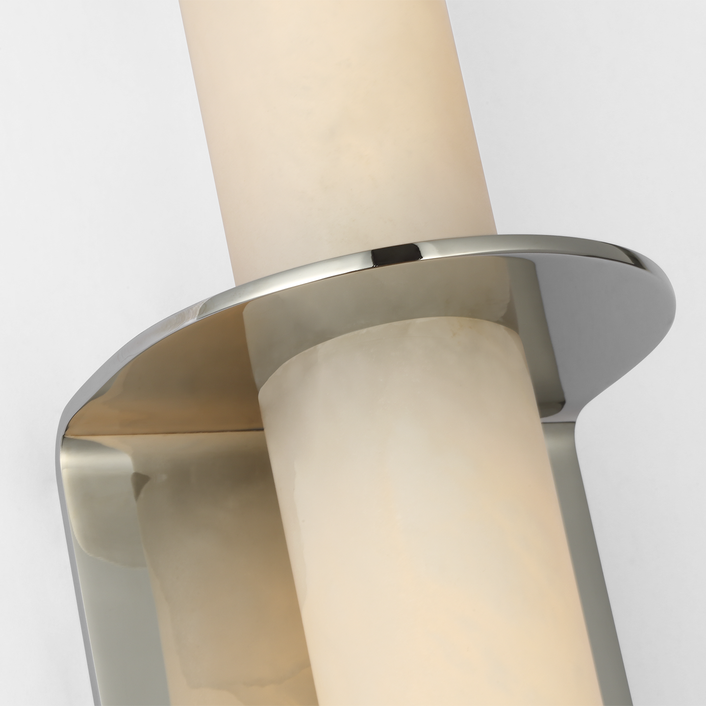 Fosse 18" Invertable Offset Oval Sconce | Polished Nickel | Alabaster
