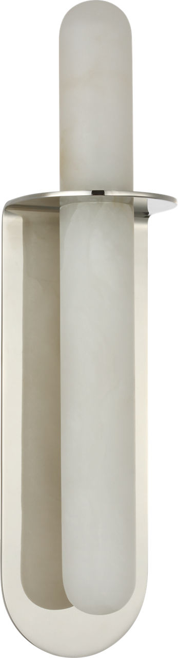 Fosse 18" Invertable Offset Oval Sconce | Polished Nickel | Alabaster