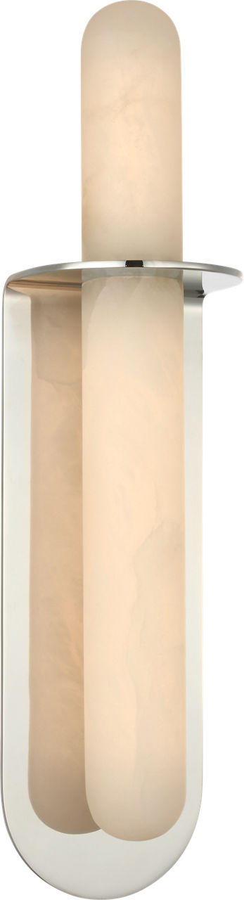 Fosse 18" Invertable Offset Oval Sconce | Polished Nickel | Alabaster